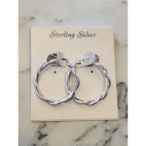 Sterling Silver Braided Hoop Earrings